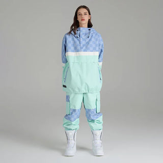 Skianzug Damen Mit Schachbrettmuster | Zweiteiliges Set