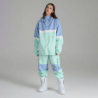 Skianzug Damen Mit Schachbrettmuster | Zweiteiliges Set