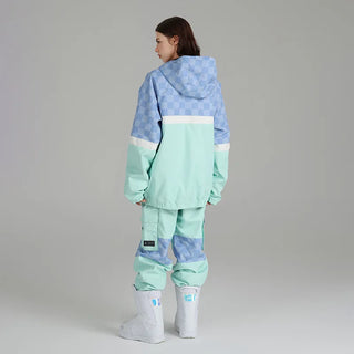 Skianzug Damen Mit Schachbrettmuster | Zweiteiliges Set