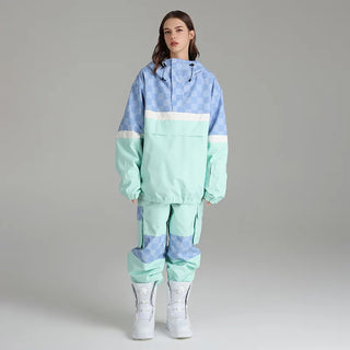 Skianzug Damen Mit Schachbrettmuster | Zweiteiliges Set