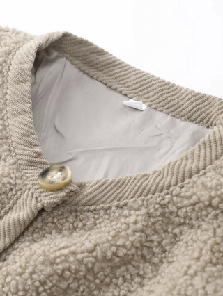 Teddy Damen Jacke Mit Goldknöpfen | Kurzer Schnitt