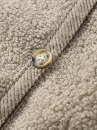 Teddy Damen Jacke Mit Goldknöpfen | Kurzer Schnitt