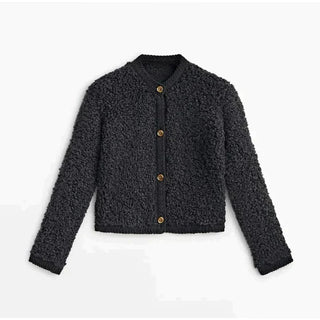 Teddy Damen Jacke Mit Goldknöpfen | Kurzer Schnitt