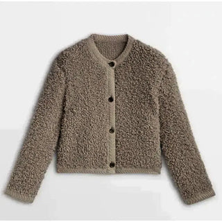Teddy Damen Jacke Mit Goldknöpfen | Kurzer Schnitt