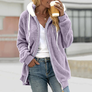 Teddy Damen Jacke Mit Kapuze | Lässiger Look