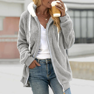 Teddy Damen Jacke Mit Kapuze | Lässiger Look