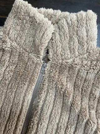 Teddy Damen Jacke Mit Reißverschluss | Warme Optik