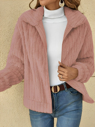 Teddy Damen Jacke Mit Reißverschluss | Warme Optik