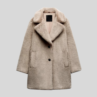 Teddy Damen Jacke Mit Reverskragen | Warme Optik