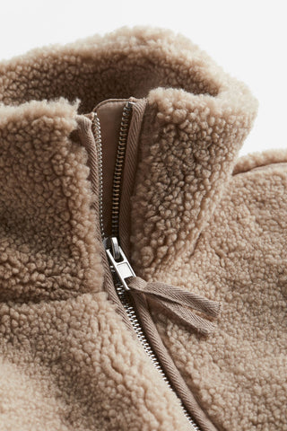 Teddy Damen Jacke Mit Stehkragen | Lässiger Look