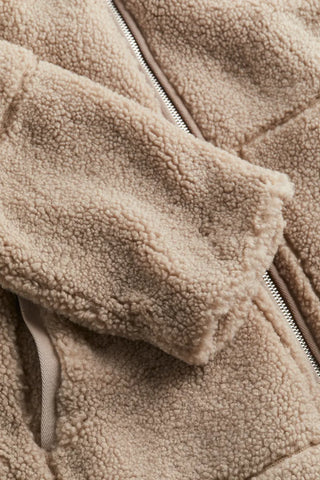 Teddy Damen Jacke Mit Stehkragen | Lässiger Look