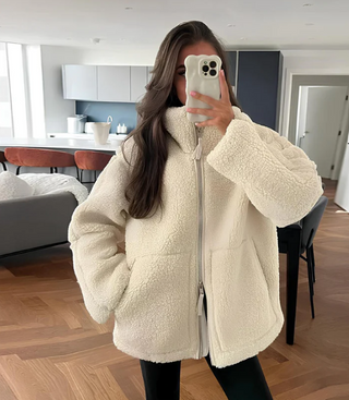 Teddy Damen Jacke Mit Stehkragen | Lässiger Look