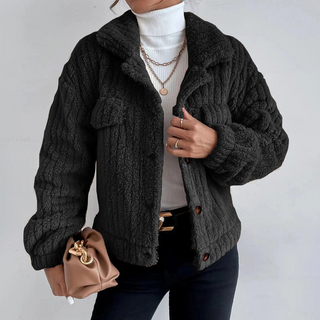 Teddyjacke Damen mit Knopfleiste | Warm