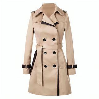 Übergangs Damen Trenchcoat Mit Kontrastkragen