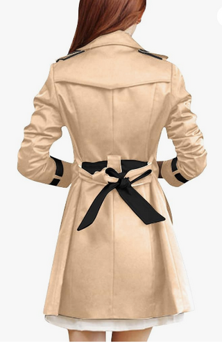 Übergangs Damen Trenchcoat Mit Kontrastkragen